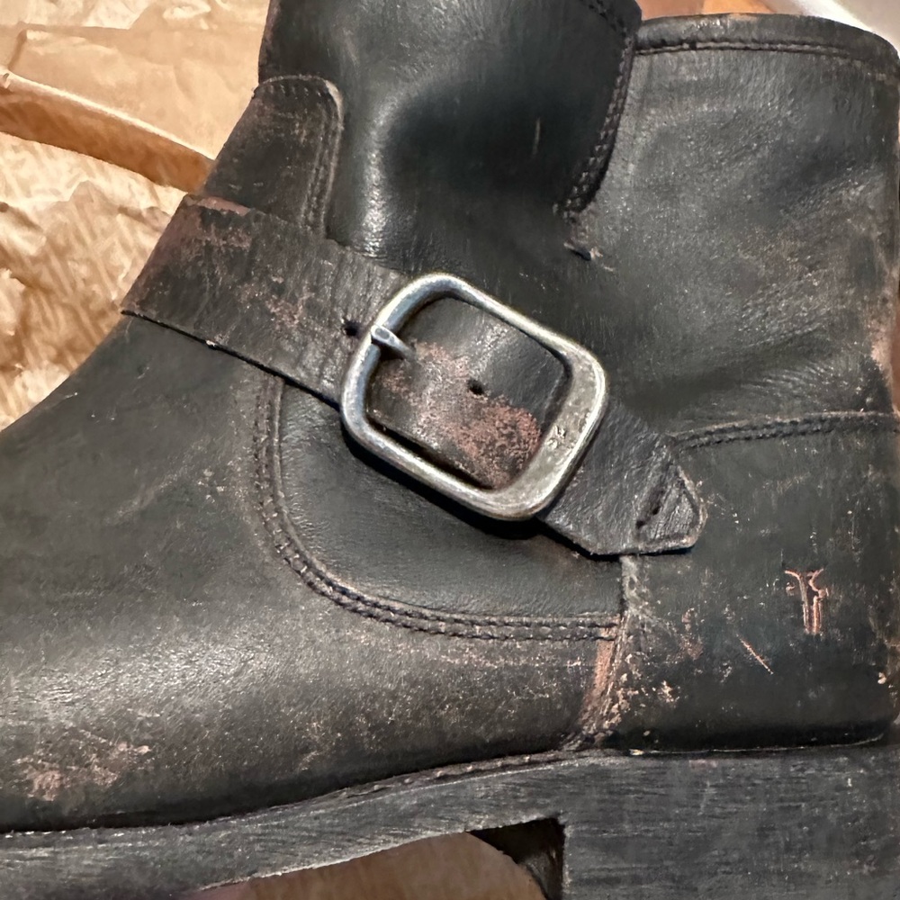 Frye black Leather Buckle Boots - Picture 4 of 11